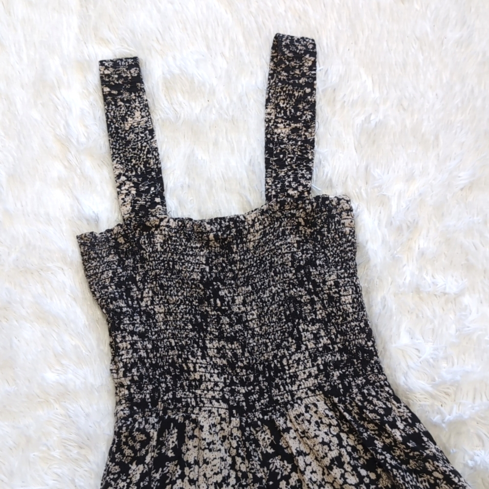 Evereve Roan+Ryan Black & Cream Floral Gianna Smocked Ankle Jumpsuit Size XS - Picture 7 of 15